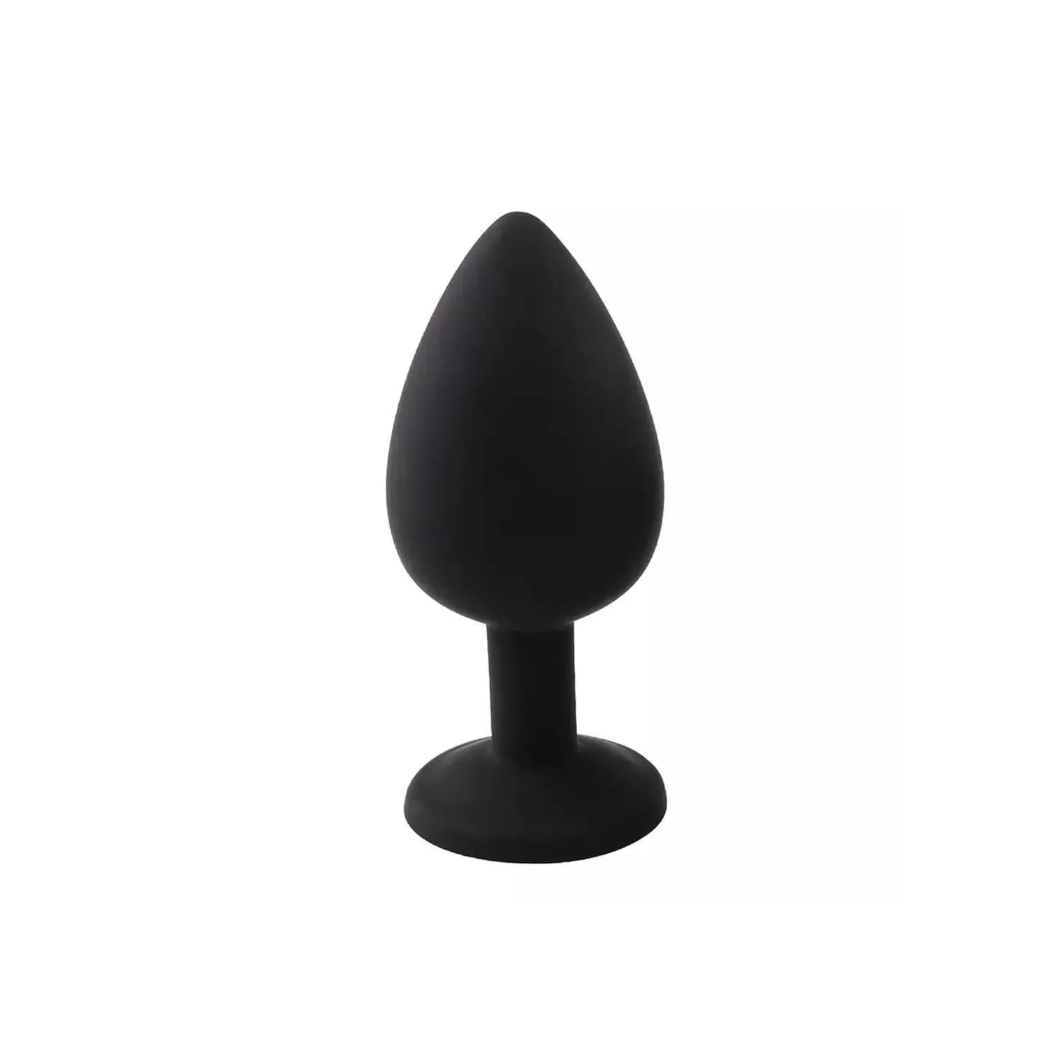 Elmas Taşlı Silikon Kaplı Anal Plug M Orta Boy 8 cm Siyah