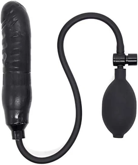 Şişebilen Pompalı Damarlı Anal Plug Siyah - Görsel 2