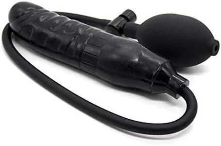 Şişebilen Pompalı Damarlı Anal Plug Siyah - Görsel 3