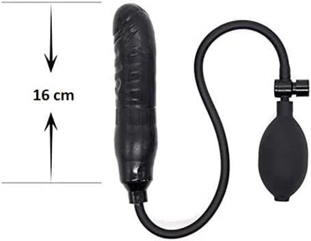 Şişebilen Pompalı Damarlı Anal Plug Siyah - Görsel 6