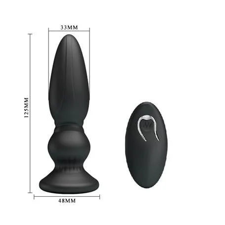 USB Şarjlı 12 Titreşim Modlu Uzaktan Kumandalı Vibratör & Boğumlu Anal Plug - Görsel 6