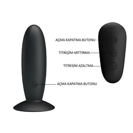 USB Şarjlı 12 Titreşim Modlu Uzaktan Kumandalı Vibratör & Anal Plug - Görsel 7