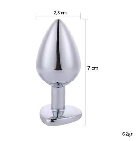 Kalpli Mücevher Taşlı Paslanmaz Çelik Anal Tıkaç (Plug) - Görsel 8