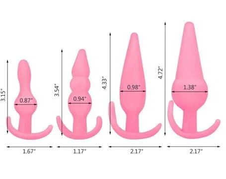 4 Parça Anal Plug Seti - Ten Rengi - Görsel 5