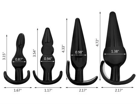 4 Parça Anal Plug Seti - Siyah - Görsel 7