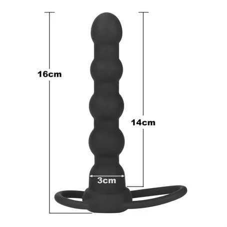 Çift Kavrama Halkalı Titreşimli 14 cm Anal Plug Vibratör Mastürbatör - Görsel 6
