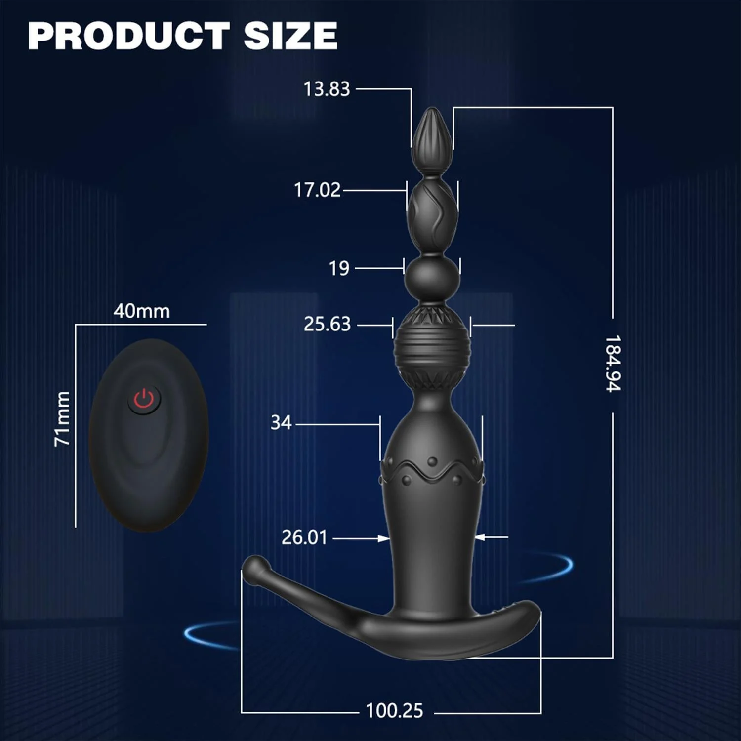 Telefon Kontrollü Anal Vibratör ve Penis Halkası Siyah - Görsel 3