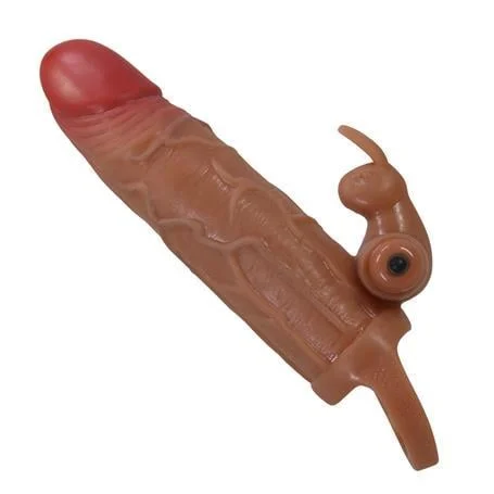 5 cm Dolgu Uzatmalı Titreşimli Penis Kılıfı Prezervatif Vibratör - Osmar - Görsel 3