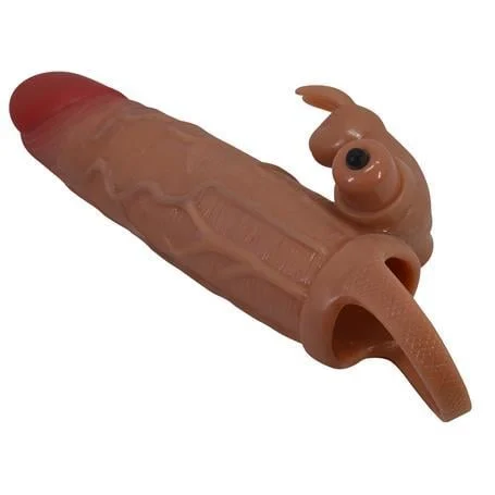 5 cm Dolgu Uzatmalı Titreşimli Penis Kılıfı Prezervatif Vibratör - Osmar - Görsel 4
