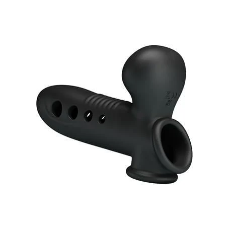 Hava Yastıklı Premium Zenci Rengi Silikon Penis Kılıfı - Crane - Görsel 3