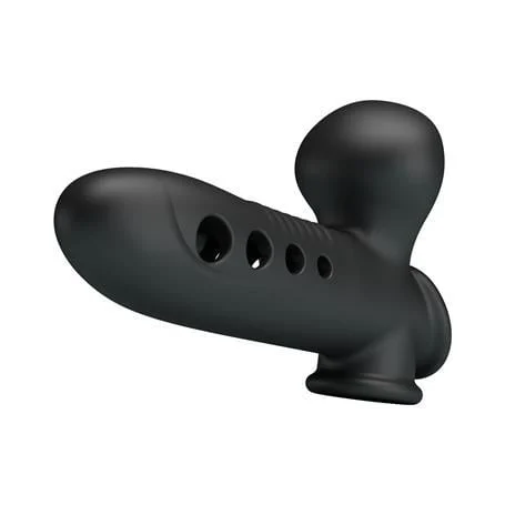Hava Yastıklı Premium Zenci Rengi Silikon Penis Kılıfı - Crane - Görsel 5