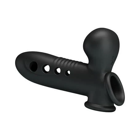 Hava Yastıklı Premium Zenci Rengi Silikon Penis Kılıfı - Crane - Görsel 6