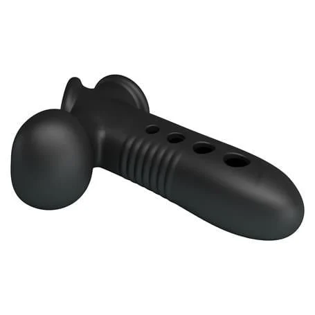 Hava Yastıklı Premium Zenci Rengi Silikon Penis Kılıfı - Crane - Görsel 9