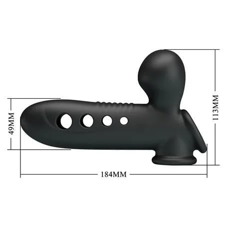 Hava Yastıklı Premium Zenci Rengi Silikon Penis Kılıfı - Crane - Görsel 10