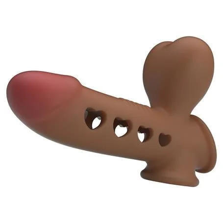 Hava Yastıklı Premium Melez Rengi Silikon Penis Kılıfı - Tyronn - Görsel 4
