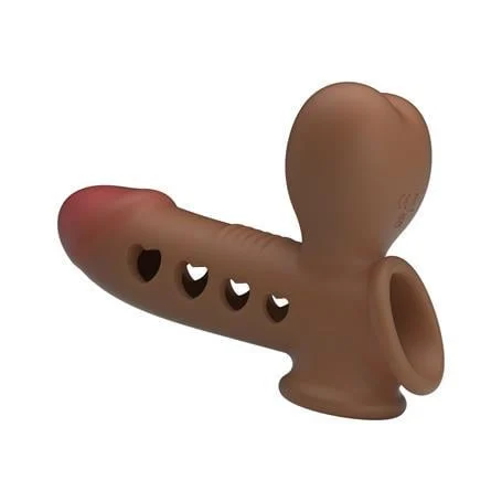 Hava Yastıklı Premium Melez Rengi Silikon Penis Kılıfı - Tyronn - Görsel 6