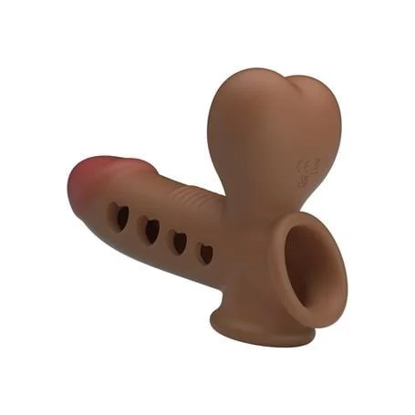 Hava Yastıklı Premium Melez Rengi Silikon Penis Kılıfı - Tyronn - Görsel 7