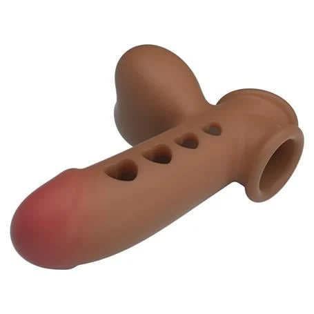 Hava Yastıklı Premium Melez Rengi Silikon Penis Kılıfı - Tyronn - Görsel 8