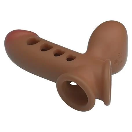 Hava Yastıklı Premium Melez Rengi Silikon Penis Kılıfı - Tyronn - Görsel 9