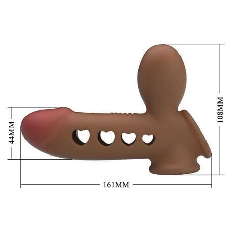 Hava Yastıklı Premium Melez Rengi Silikon Penis Kılıfı - Tyronn - Görsel 11