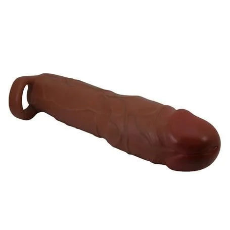 7,6 cm Dolgulu Premium Melez Rengi Silikon Penis Kılıfı - Gerd - Görsel 5