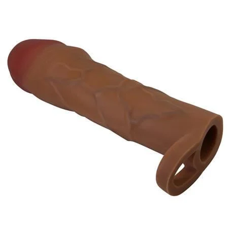 5 cm Dolgulu Premium Melez Rengi Silikon Penis Kılıfı - Hani - Görsel 3