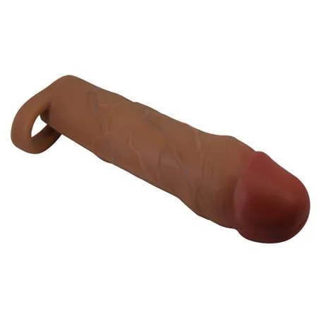 5 cm Dolgulu Premium Melez Rengi Silikon Penis Kılıfı - Hani - Görsel 4