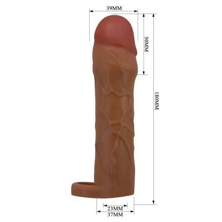 5 cm Dolgulu Premium Melez Rengi Silikon Penis Kılıfı - Hani - Görsel 5