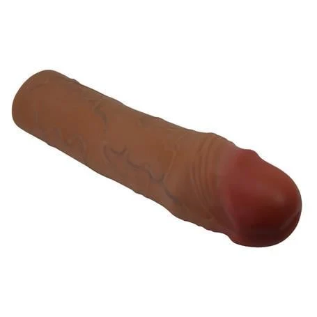 5 cm Dolgulu Premium Melez Rengi Silikon Penis Kılıfı - Chane - Görsel 5