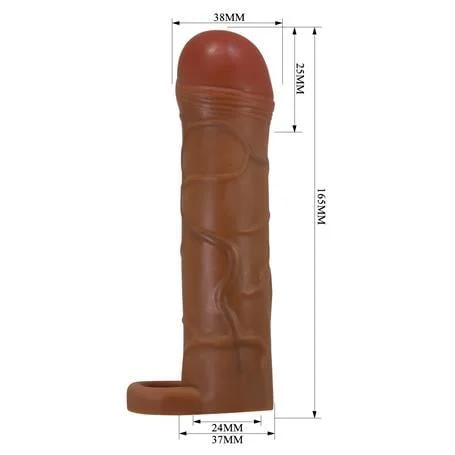 2,5 cm Dolgulu Premium Melez Rengi Silikon Penis Kılıfı - Bunion - Görsel 6