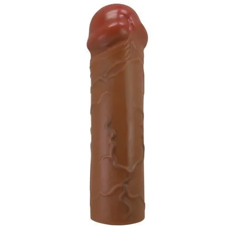 2,5 cm Dolgulu Premium Melez Rengi Silikon Penis Kılıfı - Nile - Görsel 3