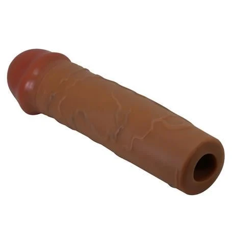 2,5 cm Dolgulu Premium Melez Rengi Silikon Penis Kılıfı - Nile - Görsel 4