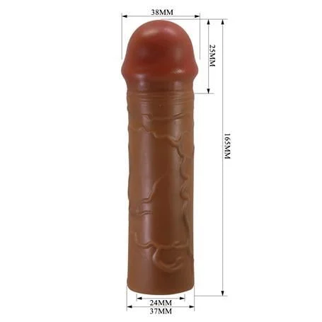 2,5 cm Dolgulu Premium Melez Rengi Silikon Penis Kılıfı - Nile - Görsel 6