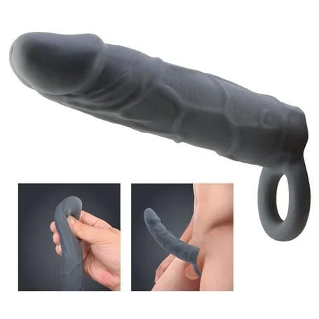 Dolgulu Realistik Uzatmalı Zenci Penis Dildo Kılıfı - Görsel 2