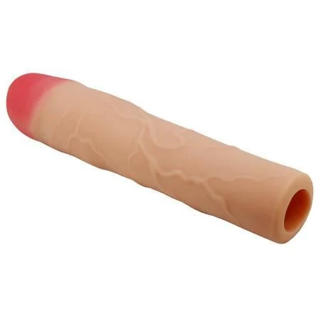 7,6 cm Dolgulu Premium Ten Rengi Silikon Penis Kılıfı - Kylian - Görsel 4