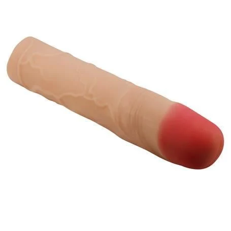 7,6 cm Dolgulu Premium Ten Rengi Silikon Penis Kılıfı - Kylian - Görsel 6