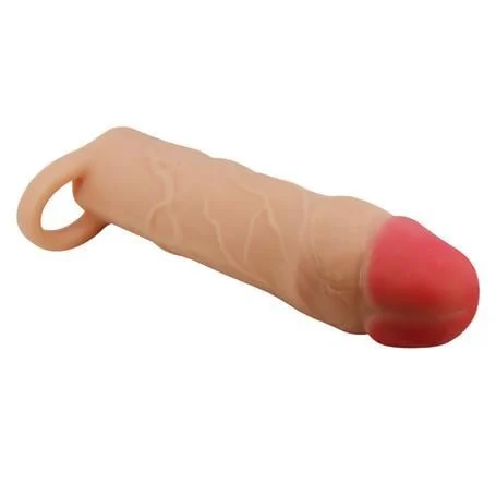 5 cm Dolgulu Premium Ten Rengi Silikon Penis Kılıfı - Hani - Görsel 4