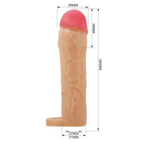 5 cm Dolgulu Premium Ten Rengi Silikon Penis Kılıfı - Hani - Görsel 6
