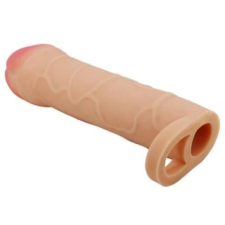 2,5 cm Dolgulu Premium Ten Rengi Silikon Penis Kılıfı - Bunion - Görsel 4