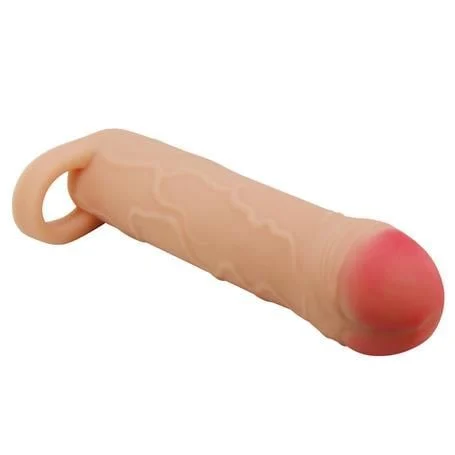 2,5 cm Dolgulu Premium Ten Rengi Silikon Penis Kılıfı - Bunion - Görsel 5