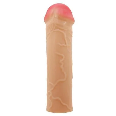 2,5 cm Dolgulu Premium Ten Rengi Silikon Penis Kılıfı - Nile - Görsel 3