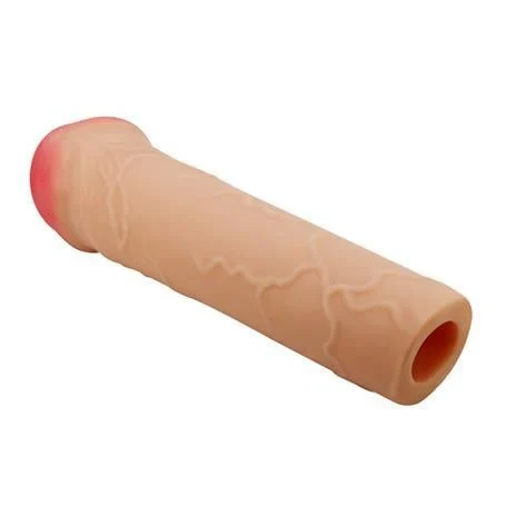2,5 cm Dolgulu Premium Ten Rengi Silikon Penis Kılıfı - Nile - Görsel 5