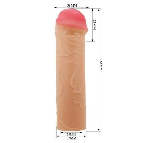 2,5 cm Dolgulu Premium Ten Rengi Silikon Penis Kılıfı - Nile - Görsel 7