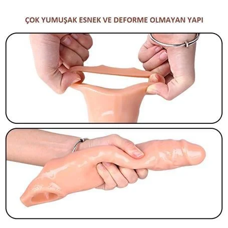 7 cm Dolgulu Realistik Ten Rengi Penis Kılıfı - Görsel 8