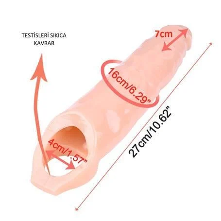7 cm Dolgulu Realistik Ten Rengi Penis Kılıfı - Görsel 9