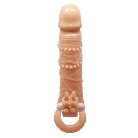 4 cm Dolgu Uzatmalı Titreşimli Penis Kılıfı Prezervatif Vibratör - Connor - Görsel 4