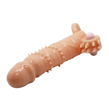 4 cm Dolgu Uzatmalı Titreşimli Penis Kılıfı Prezervatif Vibratör - Connor - Görsel 5