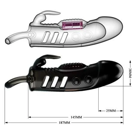 2,5 cm Dolgu Uzatmalı Titreşimli Zenci Penis Kılıfı Prezervatif Vibratör - Görsel 6