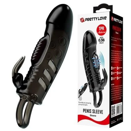 2,5 cm Dolgu Uzatmalı Titreşimli Zenci Penis Kılıfı Prezervatif Vibratör - Görsel 8