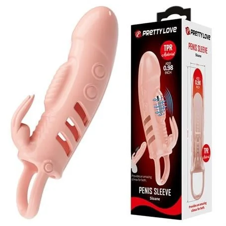 2,5 cm Dolgu Uzatmalı Titreşimli Penis Kılıfı Prezervatif Vibratör - Görsel 8